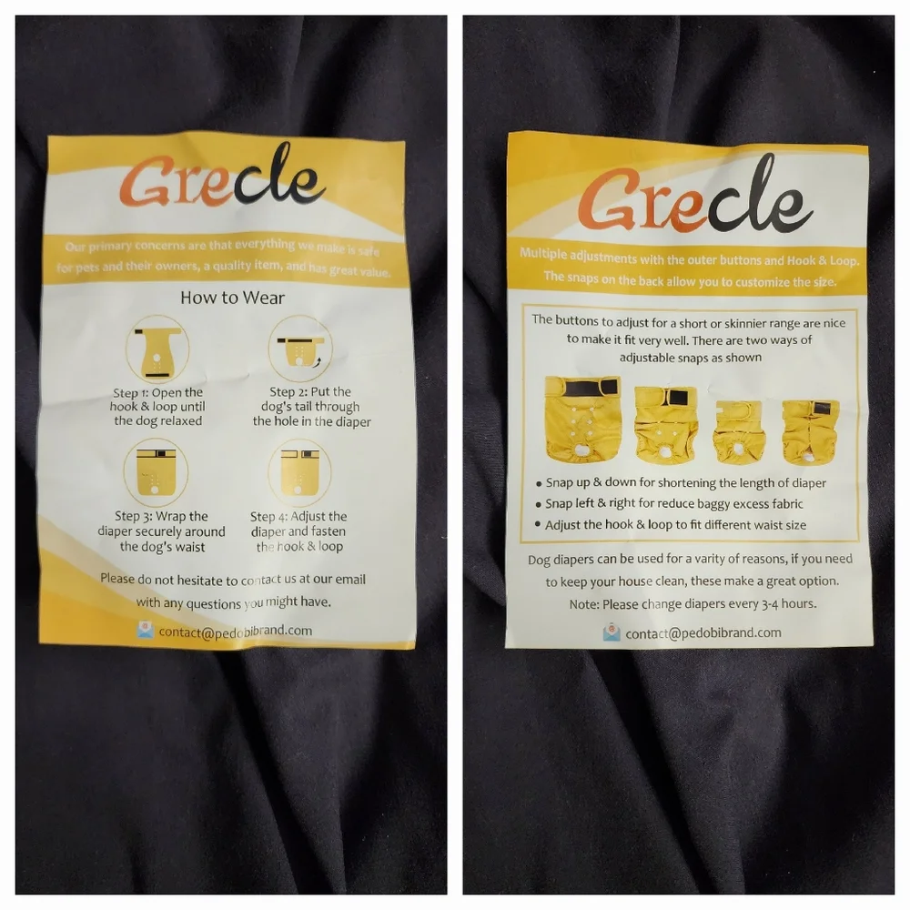 Grecle Washable Female Dog Diapers Large